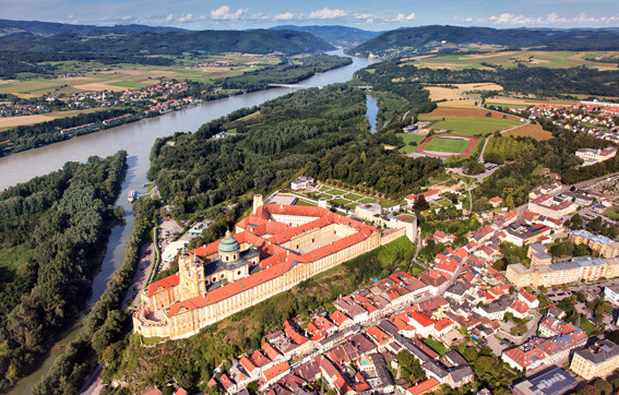 The Famous Melk Donau Monastery on the Danube River