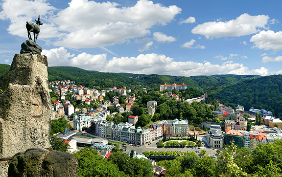 Panorama of Karlovy Vary in the Czech Republic