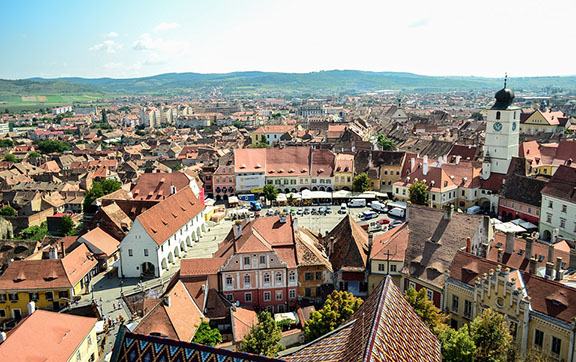 Aerial View of Sibiu, Romania