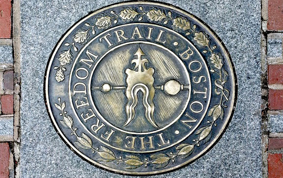 The marker for the Freedom Trail