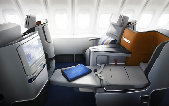 Lufthansa Business Class bed
