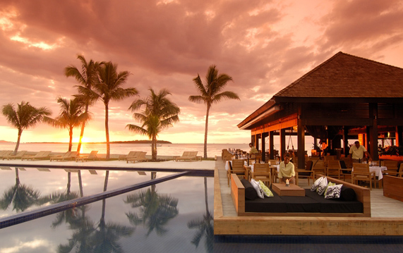 Hilton Fiji Beach Resort and Spa, pool, dining, sunset, luxury travel