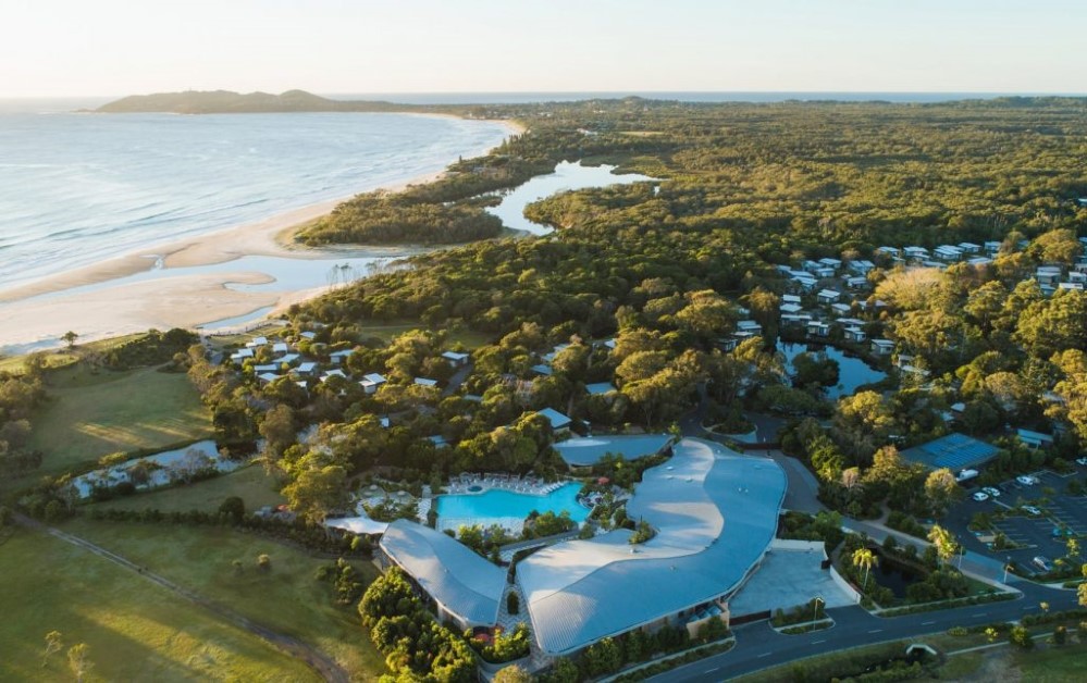 An aerial view of the Elements of Byron resort
