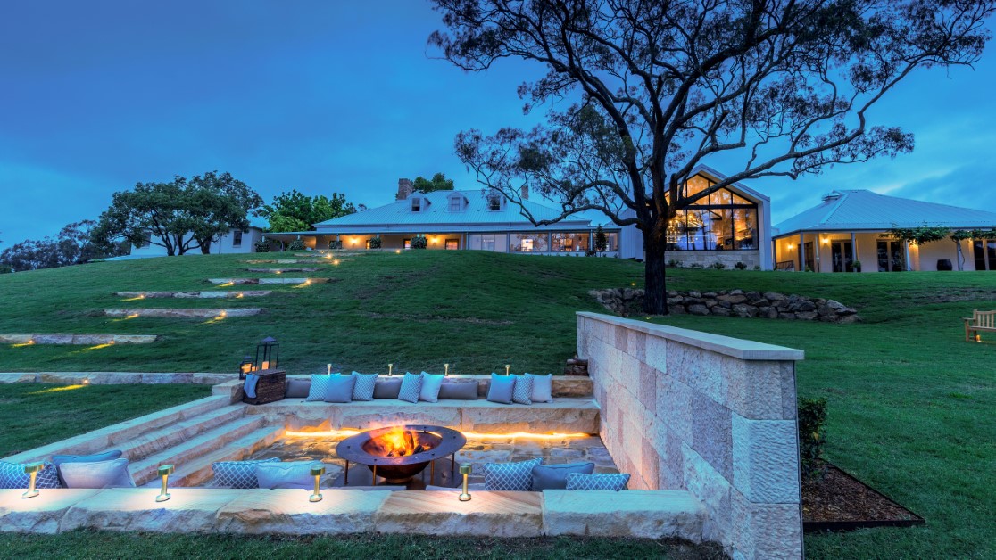 The fire pit at Spicers Guest House in The Hunter Valley