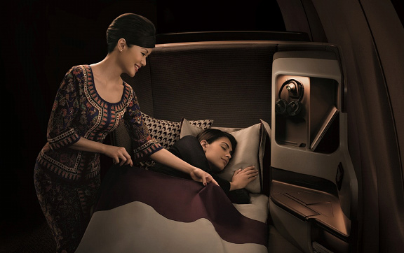 Singapore Airlines—Boardroom to Bedroom with the push of a button