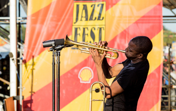 Jazz Trumpeter at The New Orleans Jazz and Heritage Festival